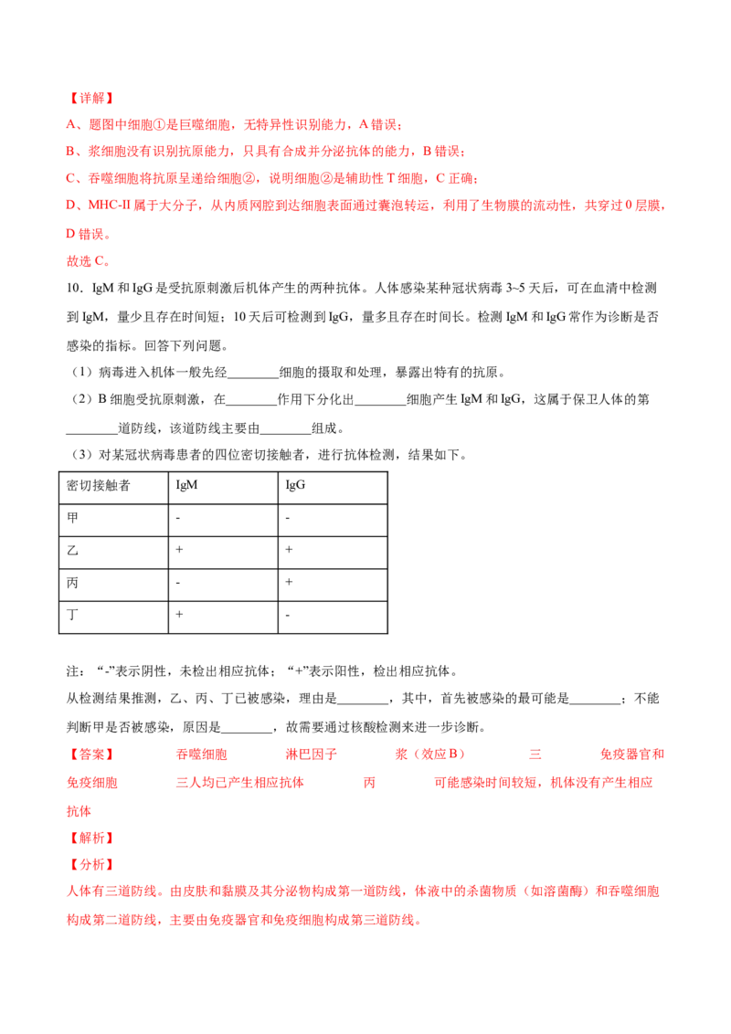 考向19免疫调节-备战2023年高考生物一轮复习考点微专题（全国通用）（解析版）(1)_通用版（老高考）复习资料_2023年复习资料_一轮复习