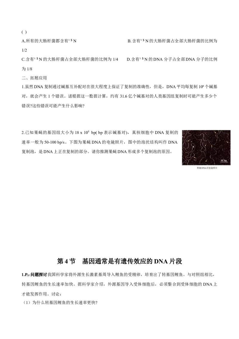 第3章基因的本质-查漏补缺2023年高考生物一轮复习教材必背细节与旁栏思考梳理汇总（新教材）（学生版）_新高考复习资料_2023年新高考复习资料_一轮复习