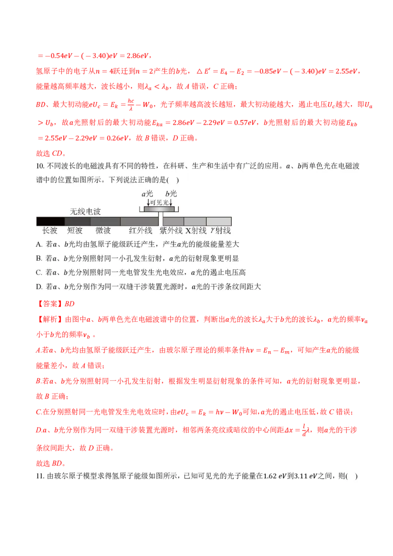 4.4氢原子光谱与波尔的原子模型（举一反三讲义）（解析版）_2026高考物理_222026版物理《高考一轮复习举一反三》全国版_2026《高中物理&bull;举一反三系列》选修三(RJ)_举一反三讲义