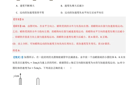 2.运动的合成与分解（举一反三讲义）（解析版）_2026高考物理_222026版物理《高考一轮复习举一反三》全国版_2026《高中物理&bull;举一反三系列》必修二(RJ)_第五章抛体运动
