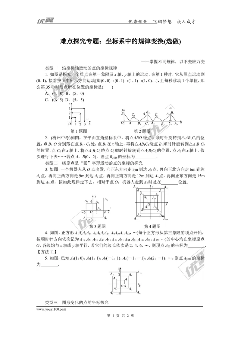 14.难点探究专题：坐标系中的规律变换(选做)_湘教版初中数学课件_数学湘教版8下教案PPT课件配套资料_数学湘教版初中8年级下册习题试题_精品专题