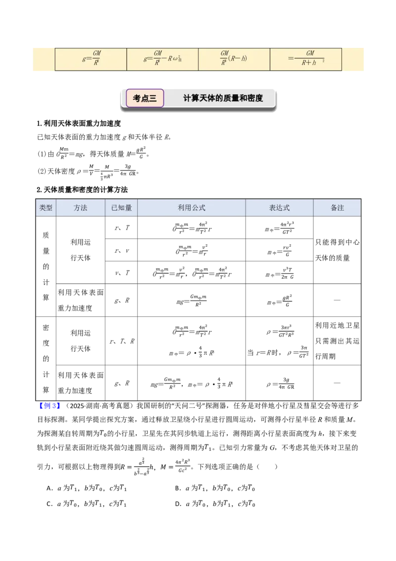第25讲万有引力定律及应用(解析版)_2026高考物理_222026版物理《高考一轮复习举一反三》全国版_第25讲万有引力定律及应用
