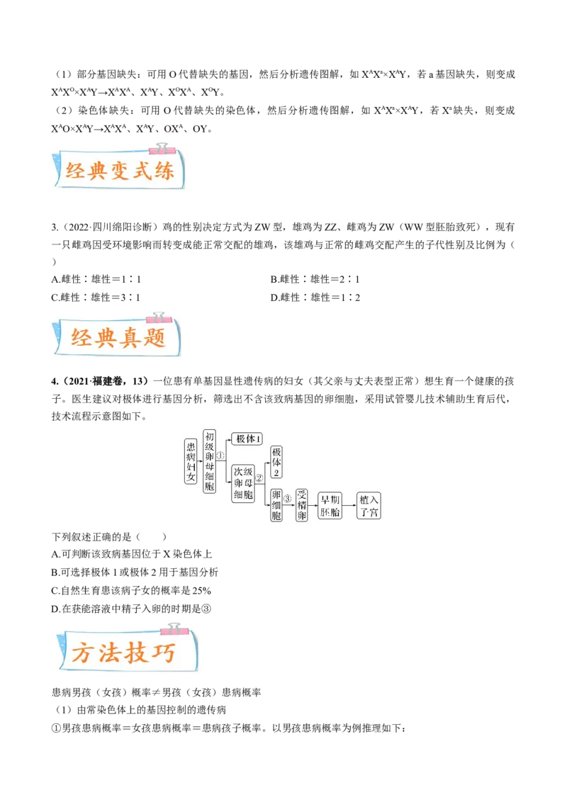 考向11伴性遗传和人类遗传病-备战2023年高考生物一轮复习考点微专题（全国通用）（原卷版）_通用版（老高考）复习资料_2023年复习资料_一轮复习