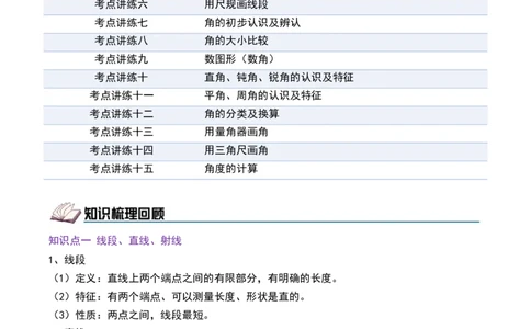 第一单元角（期中复习讲义）基础版（导图+15个考点真题讲练+提优练共50题）解析版(2)_三年级数学下册（苏教版）_母题专项练习-K36_2026版