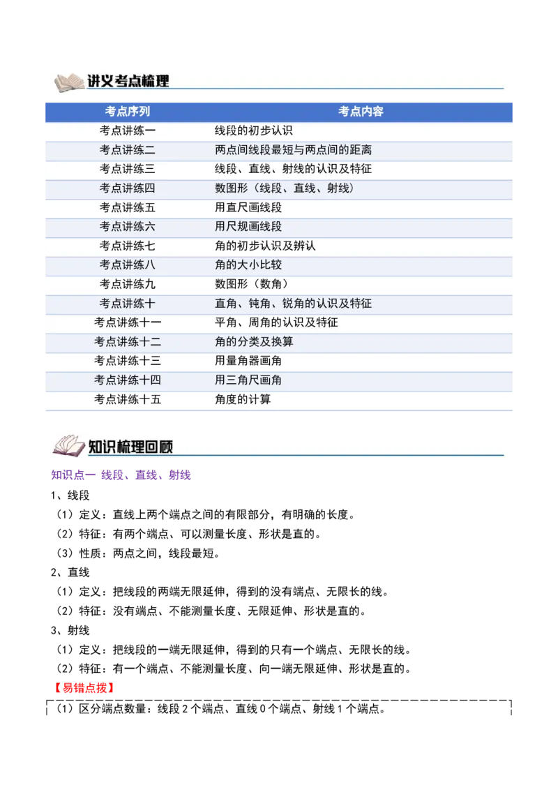 第一单元角（期中复习讲义）基础版（导图+15个考点真题讲练+提优练共50题）解析版(2)_三年级数学下册（苏教版）_母题专项练习-K36_2026版