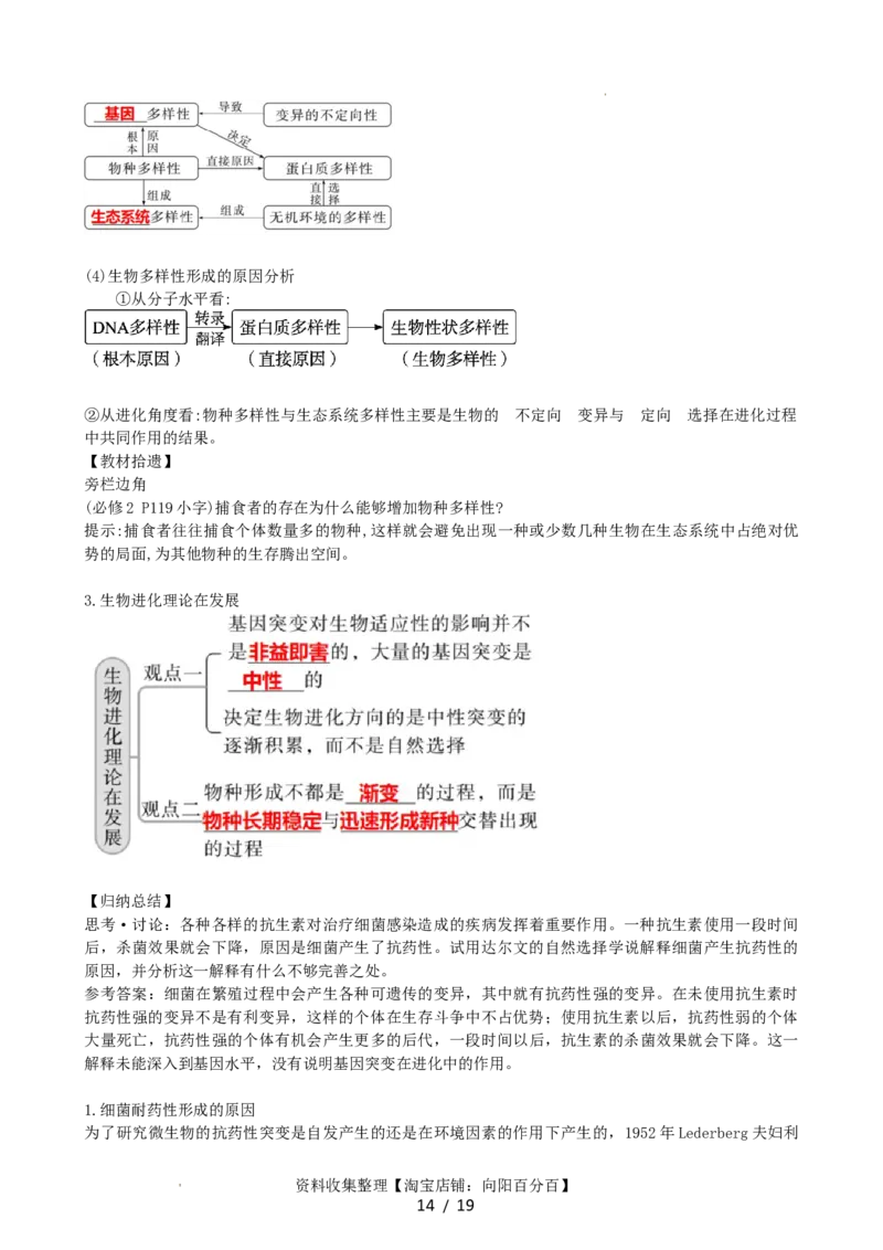 第24讲生物的进化（讲义）（学生版）_新高考复习资料_2024年新高考复习资料_一轮复习资料_完2024年高考生物一轮复习讲练测(课件+讲义+练习)（新高考）_讲义+练习