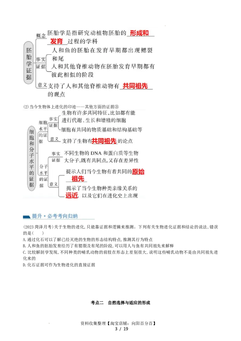 第24讲生物的进化（讲义）（学生版）_新高考复习资料_2024年新高考复习资料_一轮复习资料_完2024年高考生物一轮复习讲练测(课件+讲义+练习)（新高考）_讲义+练习