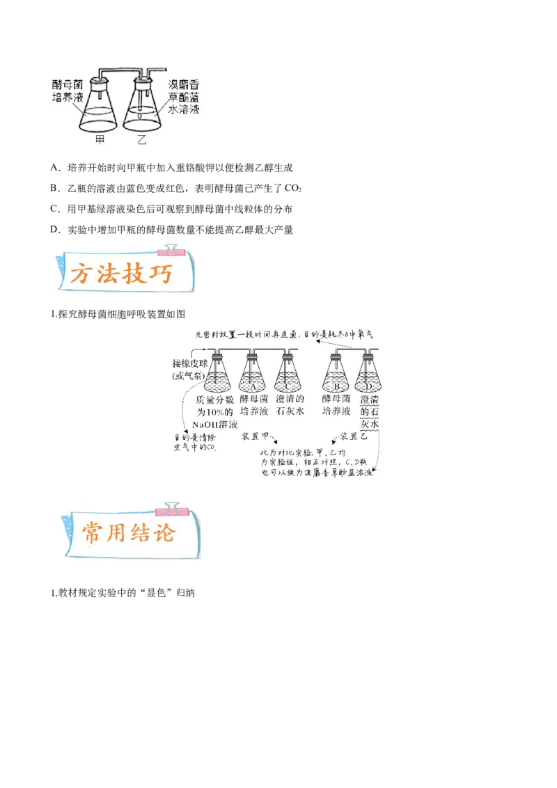 考向05细胞呼吸-备战2023年高考生物一轮复习考点微专题（全国通用）（原卷版）_通用版（老高考）复习资料_2023年复习资料_一轮复习_备战2023年高考生物一轮复习考点微专题（全国通用）