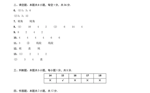 第一单元角基础卷（答案版）(3)_三年级数学下册（苏教版）_母题专项练习-K36_2026版