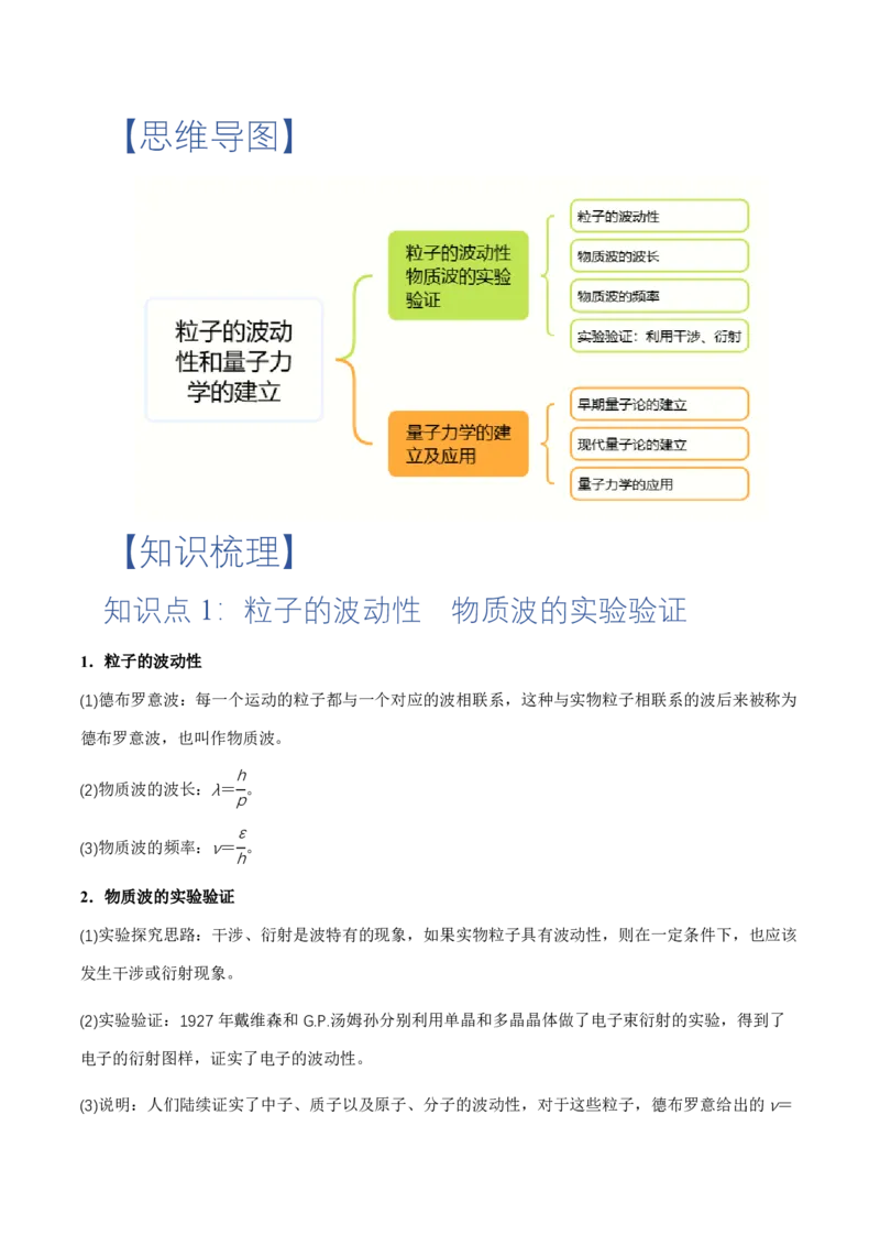 4.5粒子的波动性和量子力学的建立（举一反三讲义）（解析版）_2026高考物理_222026版物理《高考一轮复习举一反三》全国版_2026《高中物理&bull;举一反三系列》选修三(RJ)_举一反三讲义