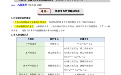 第31讲功能关系能量守恒定律(解析版)_2026高考物理_222026版物理《高考一轮复习举一反三》全国版_第31讲功能关系能量守恒定律