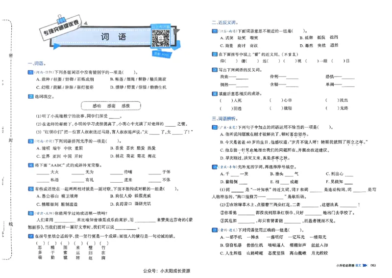 全脑图书2025版小升初语文必刷卷_小升初必刷卷（语数英）