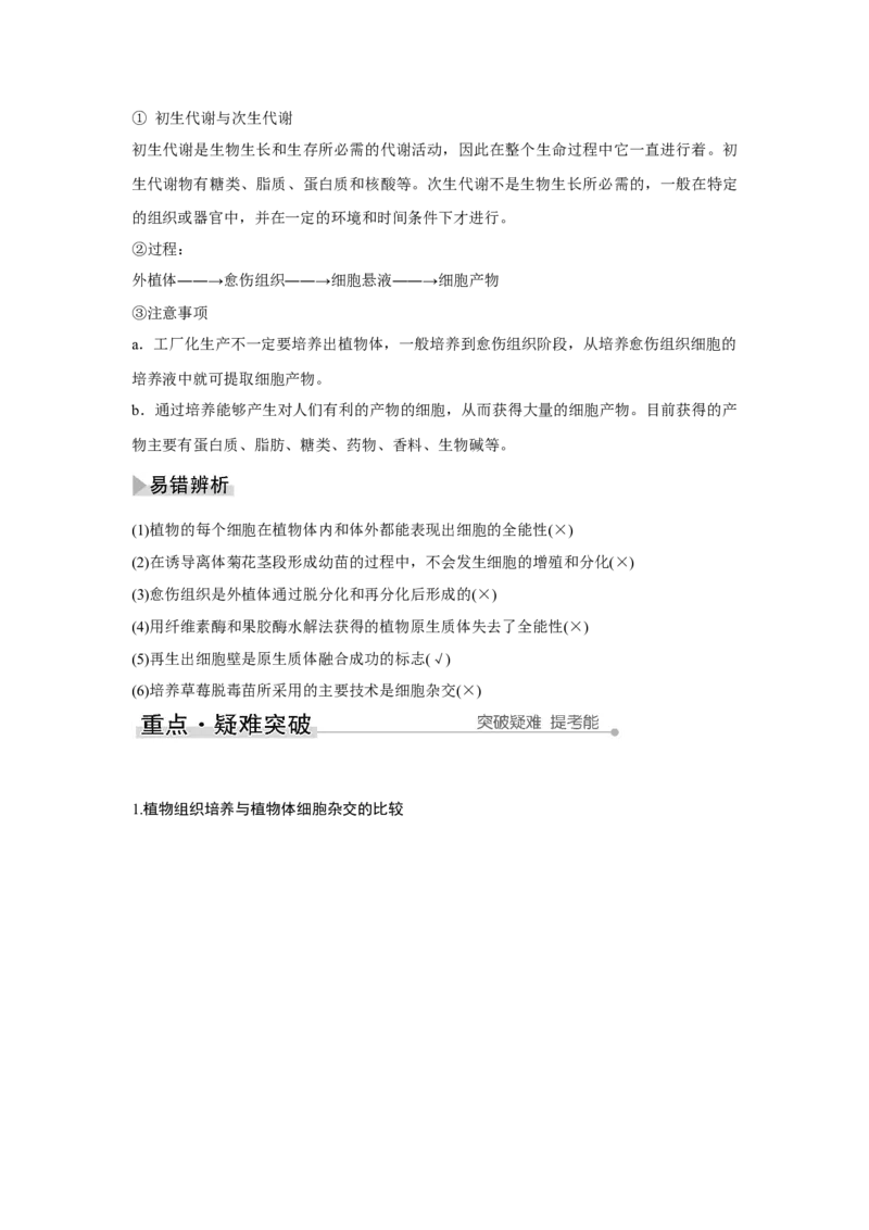 第33讲　动、植物细胞工程_新高考复习资料_2023年新高考复习资料_一轮复习_2023年新高考大一轮复习讲义_2023年高考生物一轮复习讲义（新人教新高考）_赠补充习题