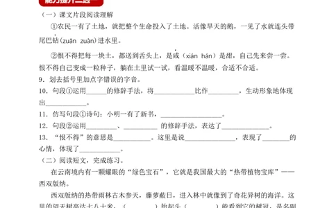 21三黑与土地（含答案）_6上语文-保存转存之后查看_16课时练部编六上语文_新课标作业设计