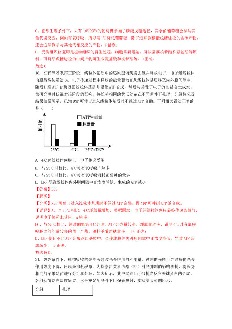 解密04细胞的能量供应和利用（讲义)（教师版）_新高考复习资料_2023年新高考复习资料_二轮复习_高频考点解密2023年高考生物二轮复习讲义+分层训练（全国通用）288808838
