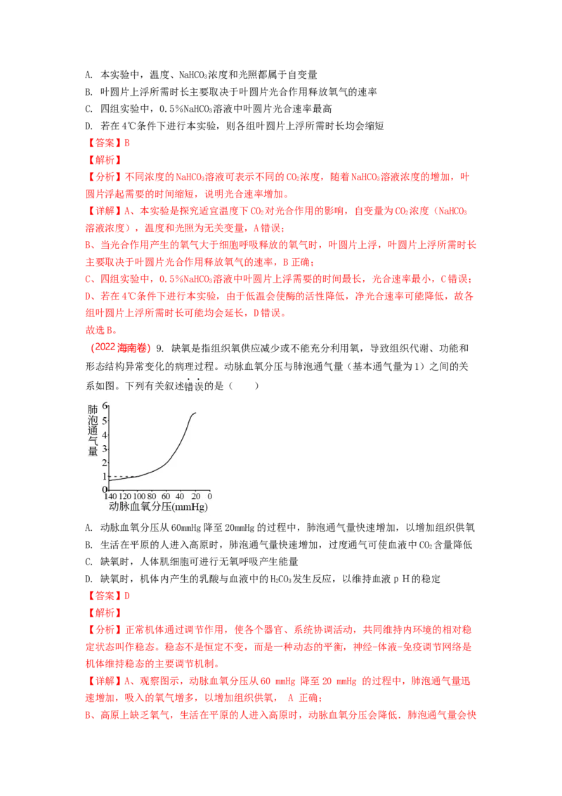 解密04细胞的能量供应和利用（讲义)（教师版）_新高考复习资料_2023年新高考复习资料_二轮复习_高频考点解密2023年高考生物二轮复习讲义+分层训练（全国通用）288808838