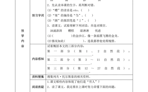 14《穷人》预学案_6上语文-保存转存之后查看_09预学案部编六上语文