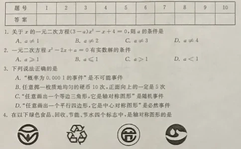 2019-2020学年安徽省合肥市庐江县第一学期期末检测九年级数学试题（PDF版无答案）_人教版数学九年级上册_版本一_人教版数学九年级上册（RJ）--7期中、期末、月考、中考真题
