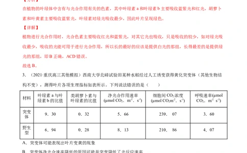 解密06能量之源&mdash;&mdash;光与光合作用（分层训练）（解析版）_新高考复习资料_2021年新高考资料_高频考点解密2021年高考生物二轮复习讲义+分层训练4.7更新