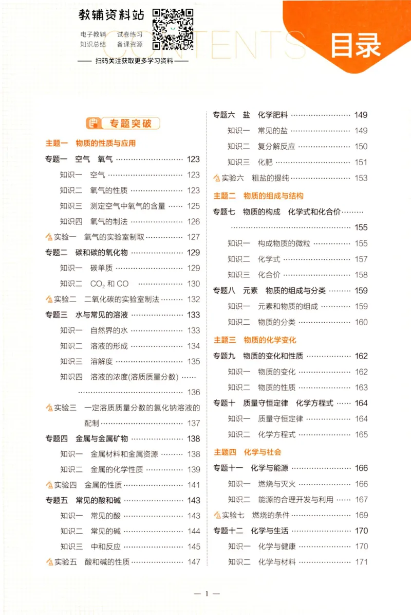 2023版《5年中考3年模拟》中考化学知识清单_53中考总复习_2023版