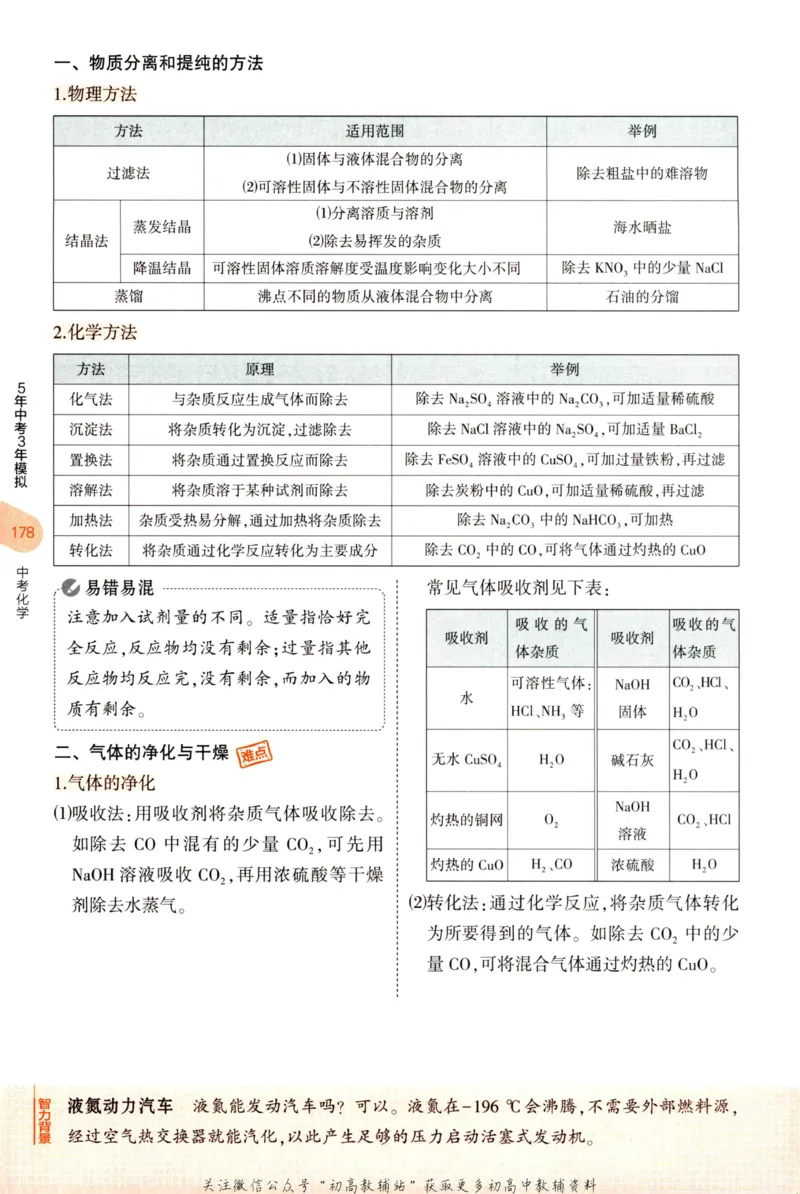 2023版《5年中考3年模拟》中考化学知识清单_53中考总复习_2023版