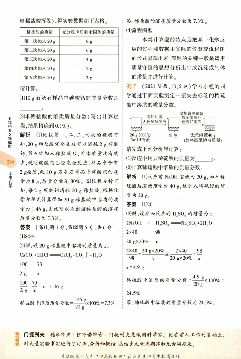 2023版《5年中考3年模拟》中考化学知识清单_53中考总复习_2023版