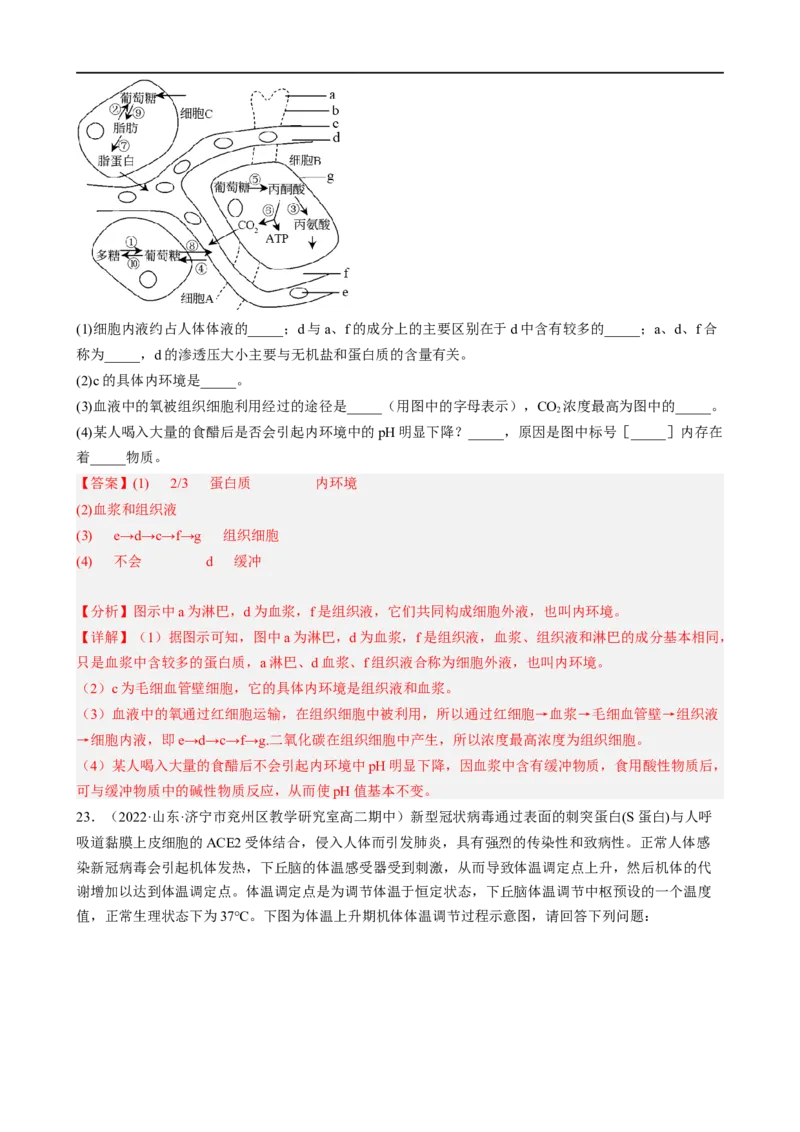 解密12体液调节（分层训练)（解析版）_通用版（老高考）复习资料_2023年复习资料_二轮复习_高频考点解密2023年高考生物二轮复习讲义+分层训练（全国通用）