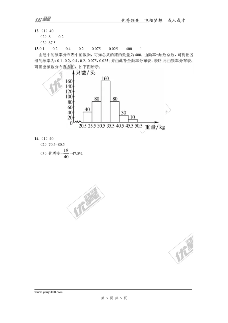 5.2频数直方图_湘教版初中数学课件_数学湘教版8下教案PPT课件配套资料_数学湘教版初中8年级下册习题试题_同步练习