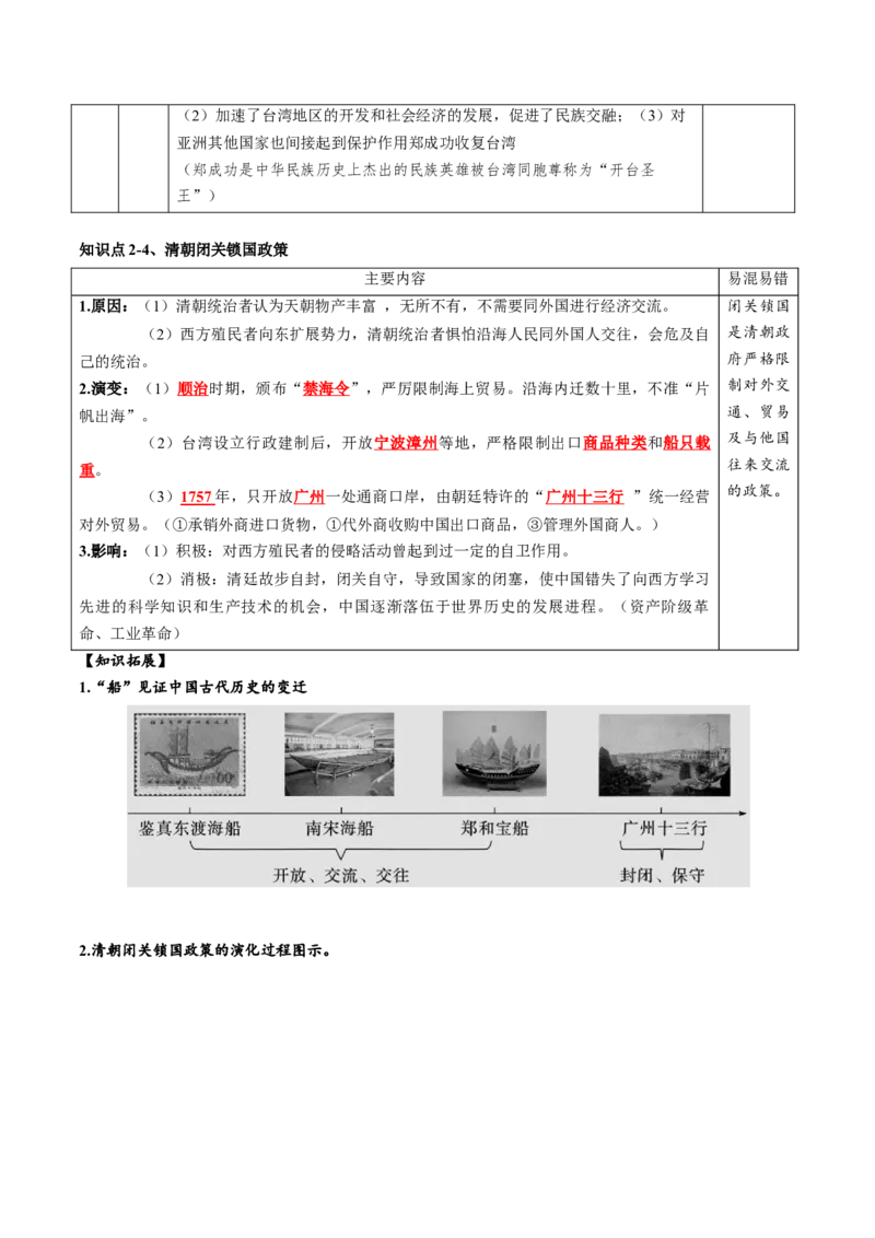 （讲义）专题06明清时期：统一多民族国家的巩固与发展（原卷版）_中考历史资料合集_中考历史一轮复习讲义_配套讲义（原卷版+解析版）