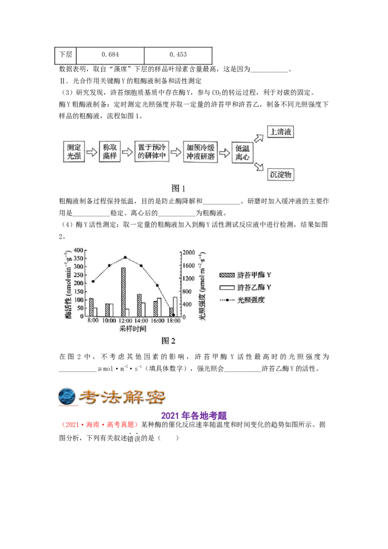 解密04细胞的能量供应和利用（讲义)（学生版）_通用版（老高考）复习资料_2023年复习资料_二轮复习_高频考点解密2023年高考生物二轮复习讲义+分层训练（全国通用）