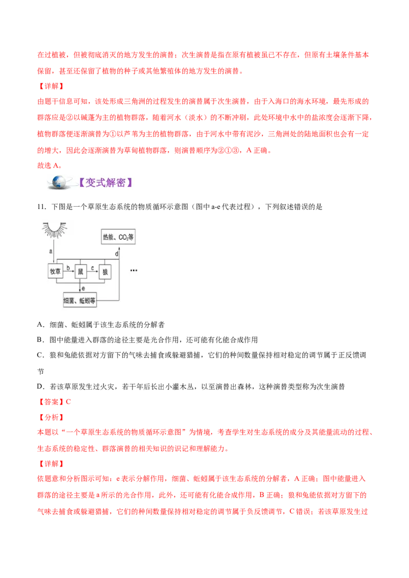 解密20种群和群落（讲义）-高频考点解密2021年高考生物二轮复习讲义+分层训练_新高考复习资料_2021年新高考资料_高频考点解密2021年高考生物二轮复习讲义+分层训练4.7更新