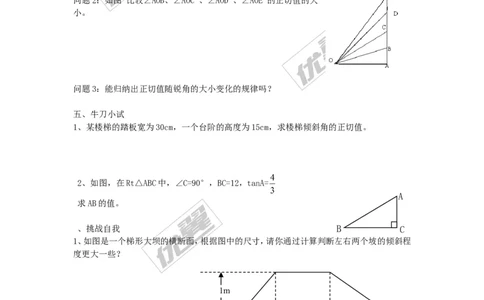 4.2正切2_湘教版初中数学课件_数学湘教版9上教案PPT课件配套资料_数学湘教版初中9年级上册--7.备课素材_文字版素材_教案
