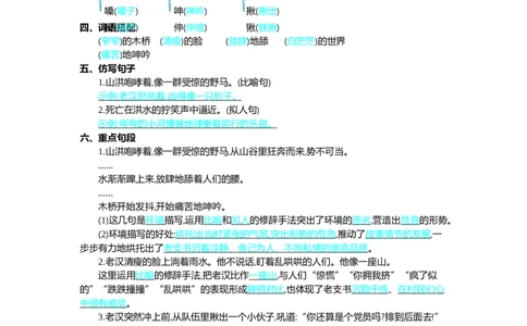第四单元核心考点清单_6上语文-保存转存之后查看_10单元知识总结部编六上语文