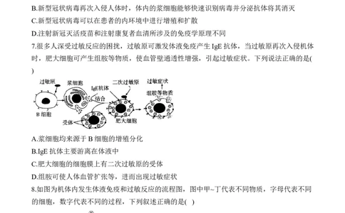 （18）免疫调节&mdash;&mdash;2025届高考生物二轮复习易错重难提升学案（含解析）_2025年新高考资料_二轮复习_2025届高考生物二轮复习易错重难提升（含解析）