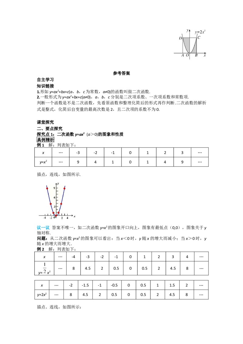 22.1.2二次函数y=ax2的图象和性质_人教版数学九年级上册_版本二_九年级数学上册（人教版）_导学案_导学案多套_导学案