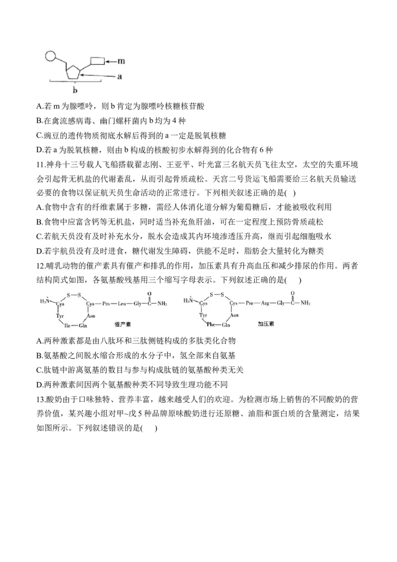 （1）细胞的分子组成&mdash;&mdash;2025届高考生物二轮复习易错重难提升（含解析）_2025年新高考资料_二轮复习_2025届高考生物二轮复习易错重难提升（含解析）
