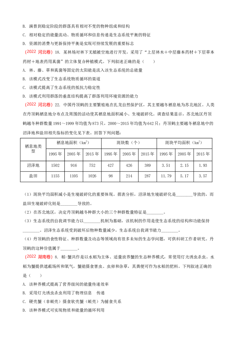 解密16生态系统及其稳定性（讲义)（学生版）_新高考复习资料_2023年新高考复习资料_二轮复习_高频考点解密2023年高考生物二轮复习讲义+分层训练（全国通用）288808838