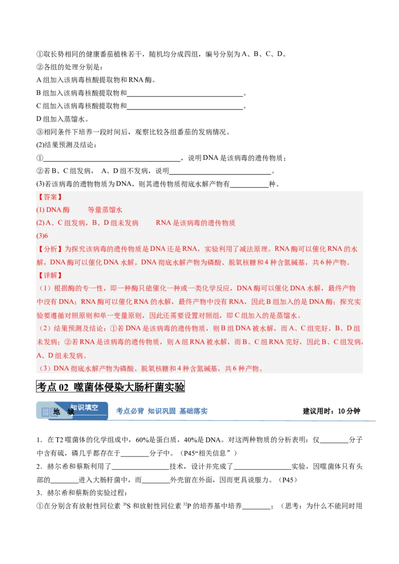 考点通关卷19DNA是主要的遗传物质（解析版）_2025年新高考资料_一轮复习_2025年高考生物一轮复习考点通关卷（新高考通用）