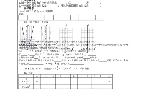 22.1.2二次函数y=ax2的图象和性质_人教版数学九年级上册_版本二_九年级数学上册（人教版）_导学案_导学案多套_9上数学导学案赠品