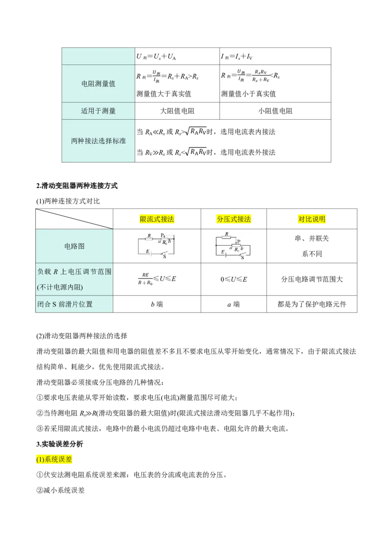 第50讲电学实验基础(解析版)_2026高考物理_222026版物理《高考一轮复习举一反三》全国版_第50讲电学实验基础