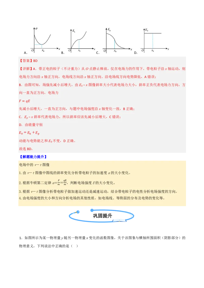 第44讲专题：电场中的图像问题(解析版)_2026高考物理_222026版物理《高考一轮复习举一反三》全国版_第44讲专题：电场中的图像问题
