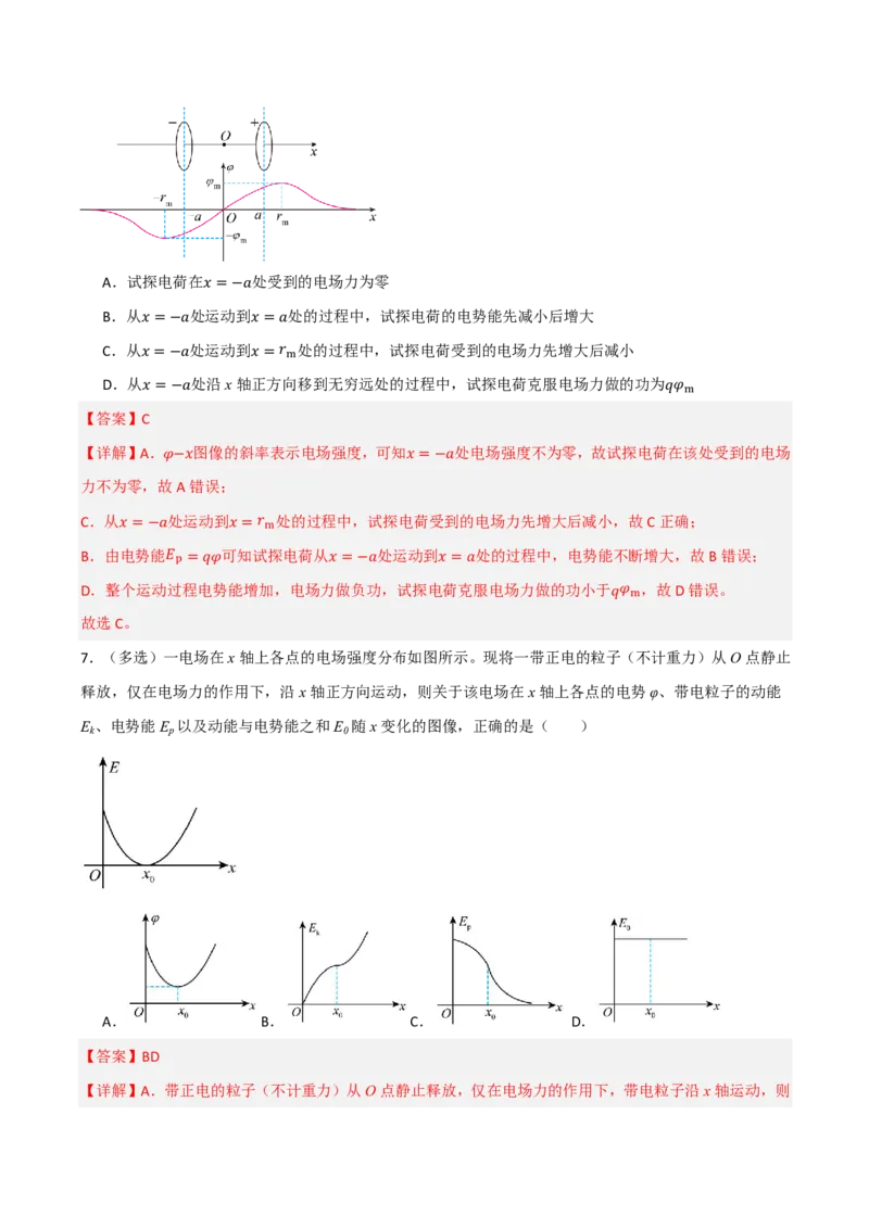 第44讲专题：电场中的图像问题(解析版)_2026高考物理_222026版物理《高考一轮复习举一反三》全国版_第44讲专题：电场中的图像问题