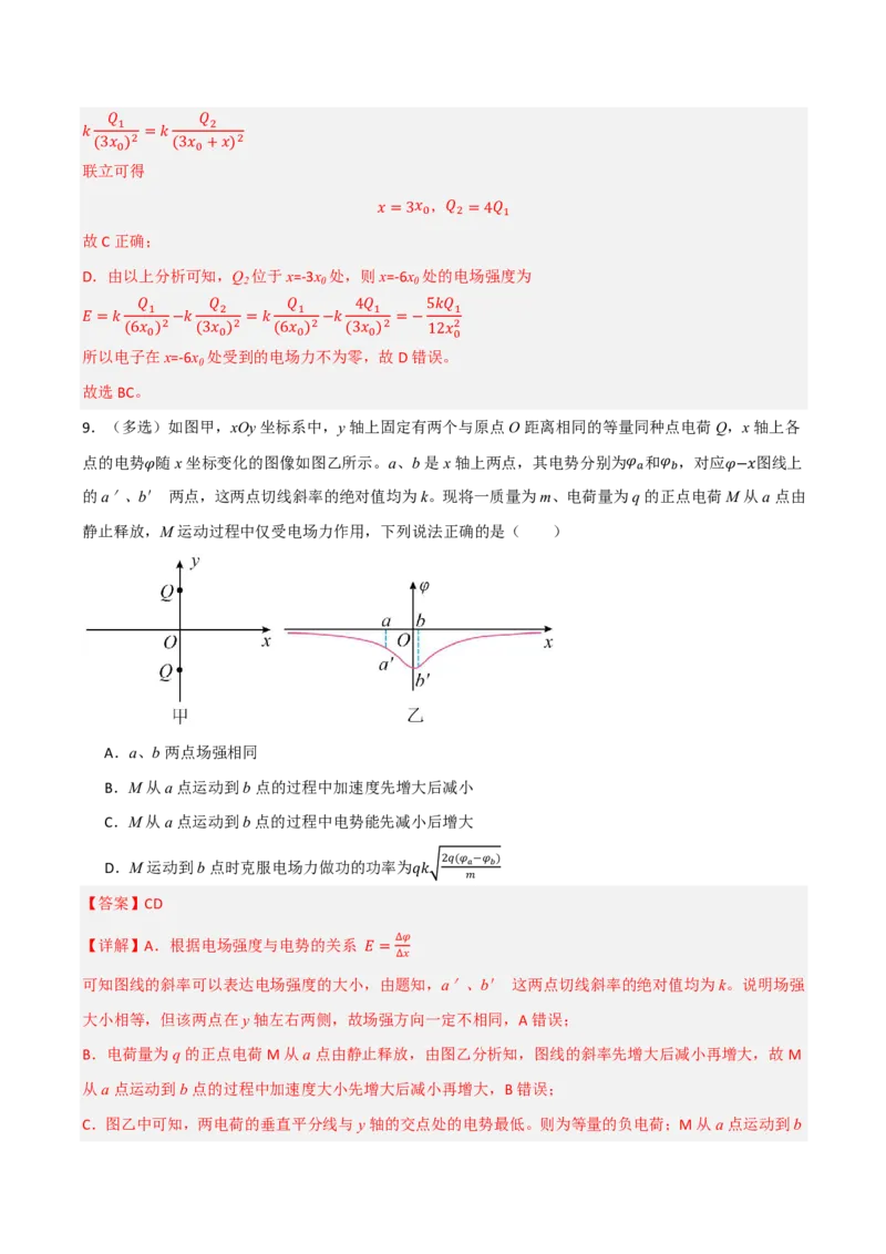 第44讲专题：电场中的图像问题(解析版)_2026高考物理_222026版物理《高考一轮复习举一反三》全国版_第44讲专题：电场中的图像问题