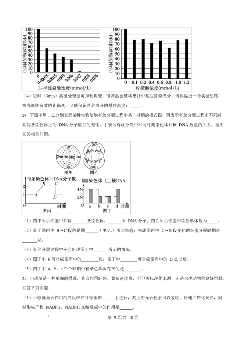 黑龙江省龙东地区2024-2025学年高一上学期期末考试生物试卷Word版无答案_2025年02月试卷_0219黑龙江省龙东地区2024-2025学年高一上学期1月期末考试