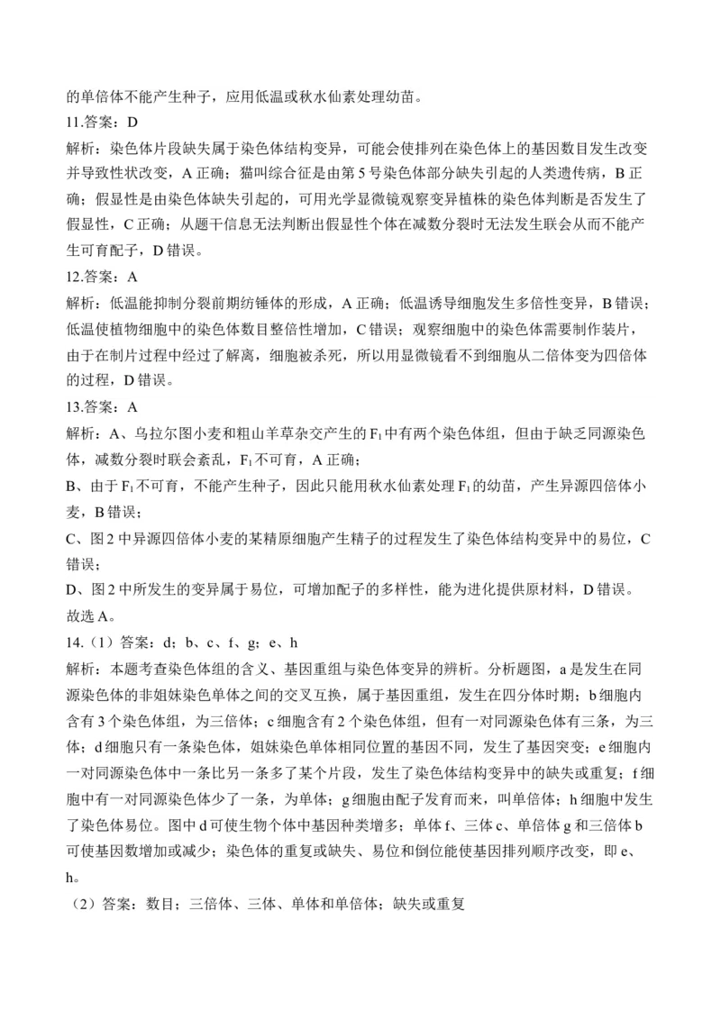 （13）生物的变异与育种&mdash;&mdash;2025届高考生物二轮复习易错重难提升学案（含解析）_2025年新高考资料_二轮复习_2025届高考生物二轮复习易错重难提升（含解析）