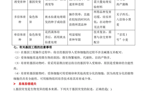 （13）生物的变异与育种&mdash;&mdash;2025届高考生物二轮复习易错重难提升学案（含解析）_2025年新高考资料_二轮复习_2025届高考生物二轮复习易错重难提升（含解析）