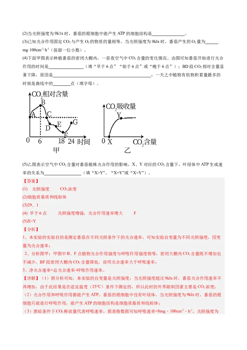 考点通关卷11细胞代谢综合分析（解析版）_新高考复习资料_2025年新高考资料_2025年高考生物一轮复习考点通关卷（新高考通用）
