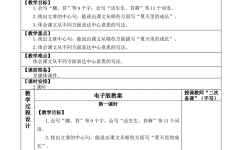 16夏天里的成长教案_6上语文-保存转存之后查看_03第1套课件+教案配套部编六上语文_5第五单元_16夏天里的成长