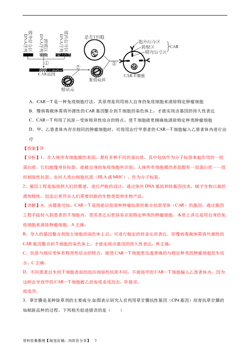 考点通关卷10光合作用（解析版）_新高考复习资料_2024年新高考复习资料_一轮复习资料_完2024年高考生物一轮复习考点通关卷（新高考）_考点通关卷10光合作用