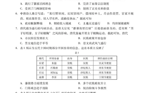 肇庆市2024-2025第一学期高一期末统一考试高一上历史试卷_2025年01月试卷_0126广东省肇庆市2024-2025学年高一上学期期末统一考试